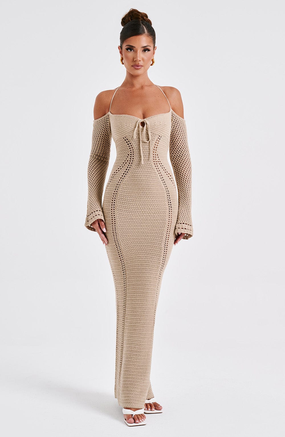 Samariah Maxi Dress - Beige Dress Babyboo Fashion Premium Exclusive Design