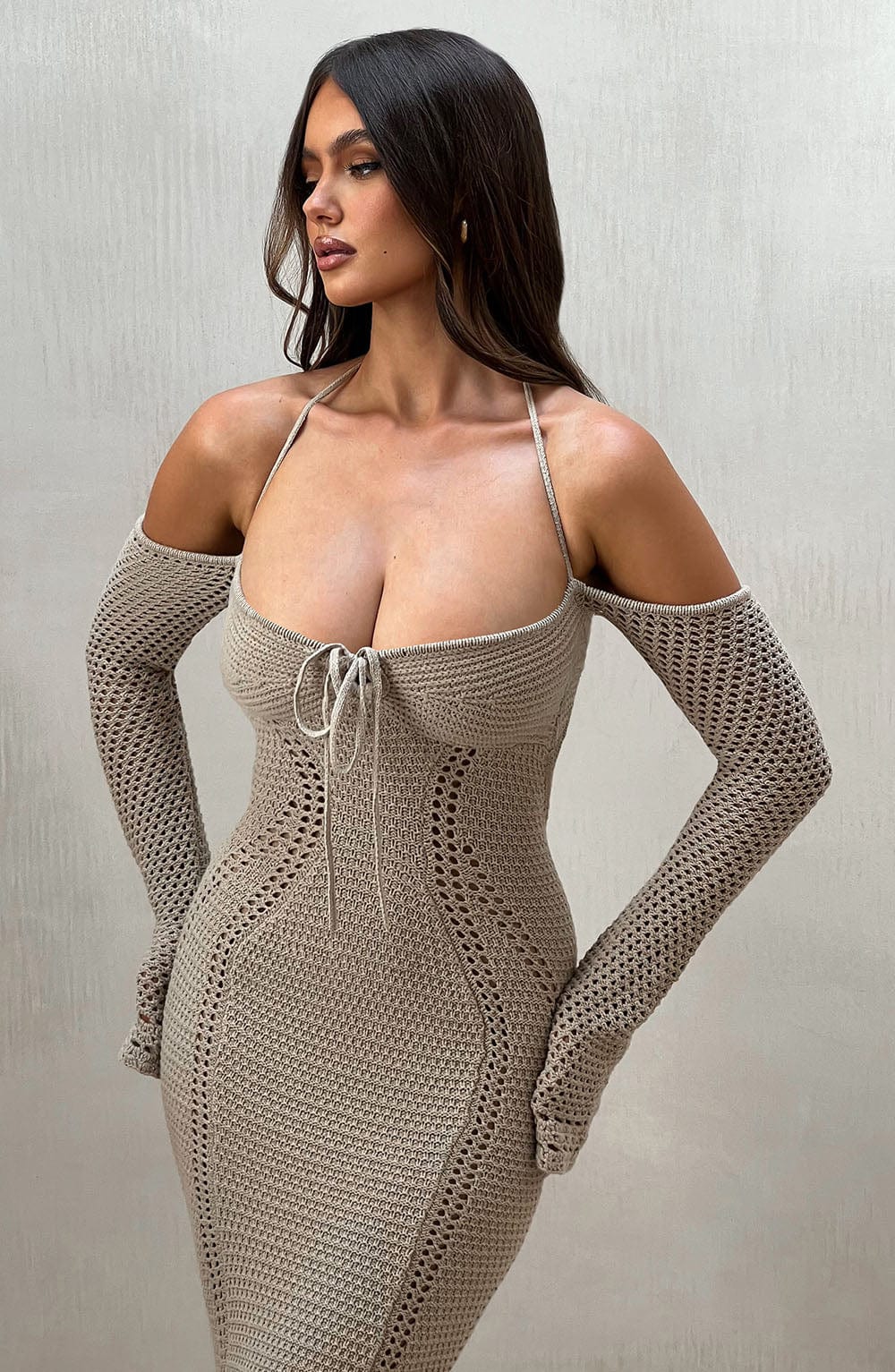 Samariah Maxi Dress - Beige Dress Babyboo Fashion Premium Exclusive Design