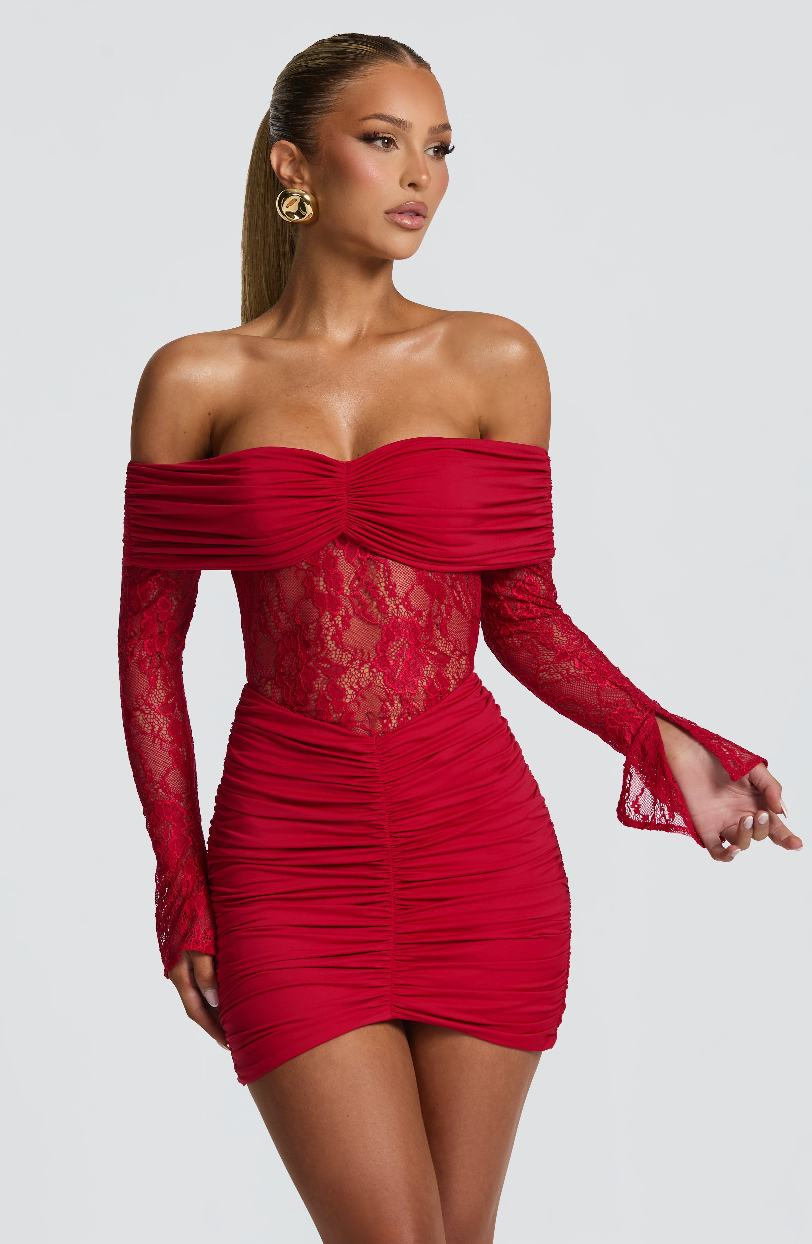 Sauline Mini Dress - Red Dress Babyboo Fashion Premium Exclusive Design