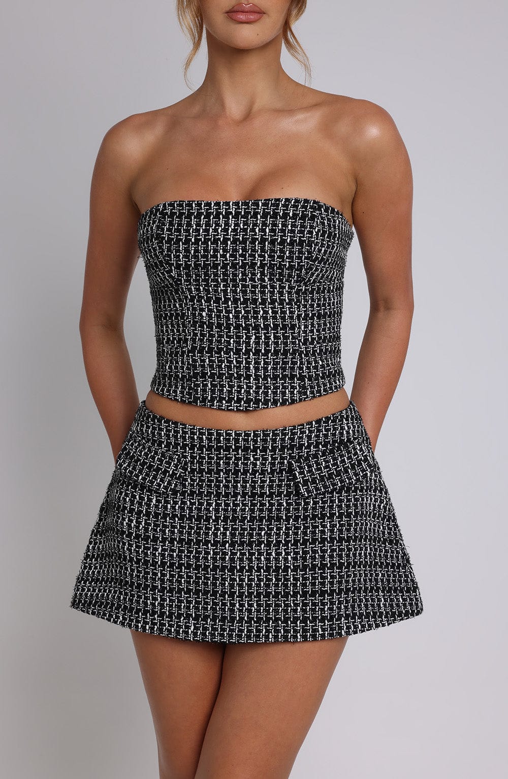Tabitha Mini Skirt - Black/White Skirt Babyboo Fashion Premium Exclusive Design