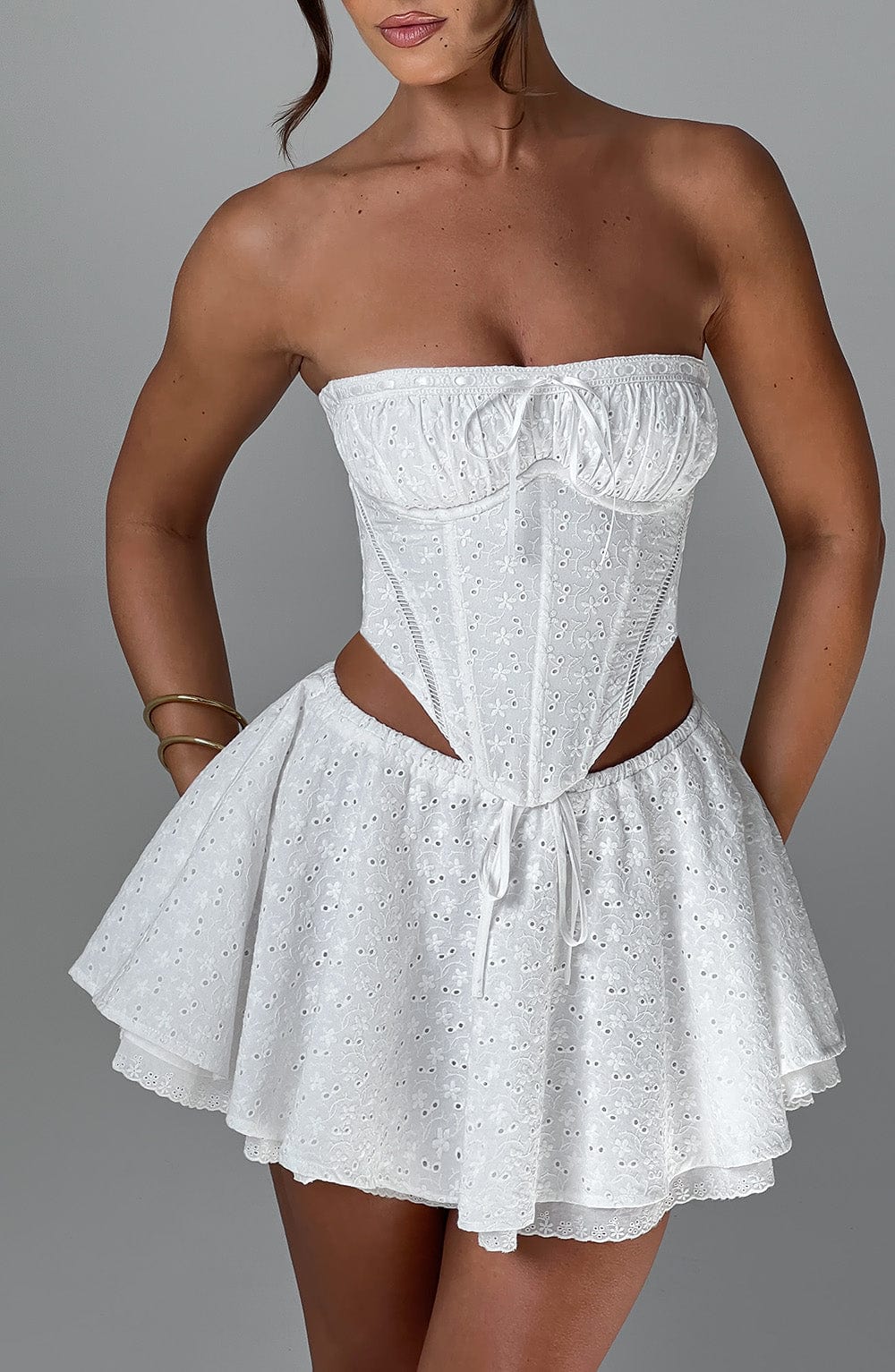Winnie Mini Skirt - Ivory Skirt Babyboo Fashion Premium Exclusive Design