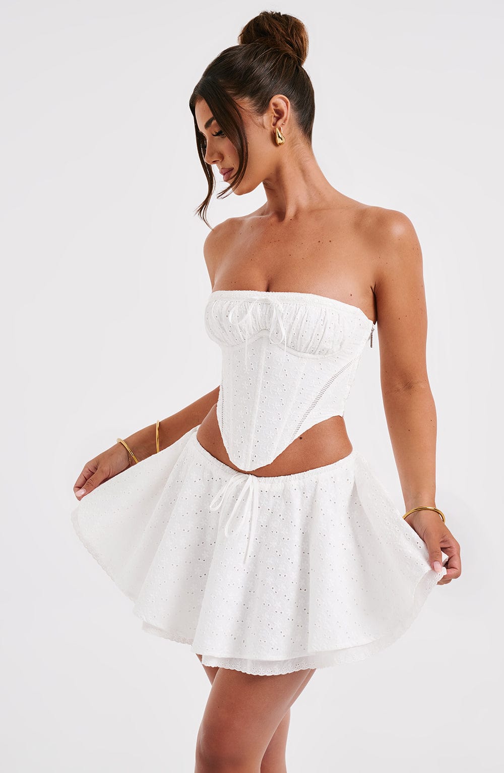 Winnie Mini Skirt - Ivory Skirt Babyboo Fashion Premium Exclusive Design
