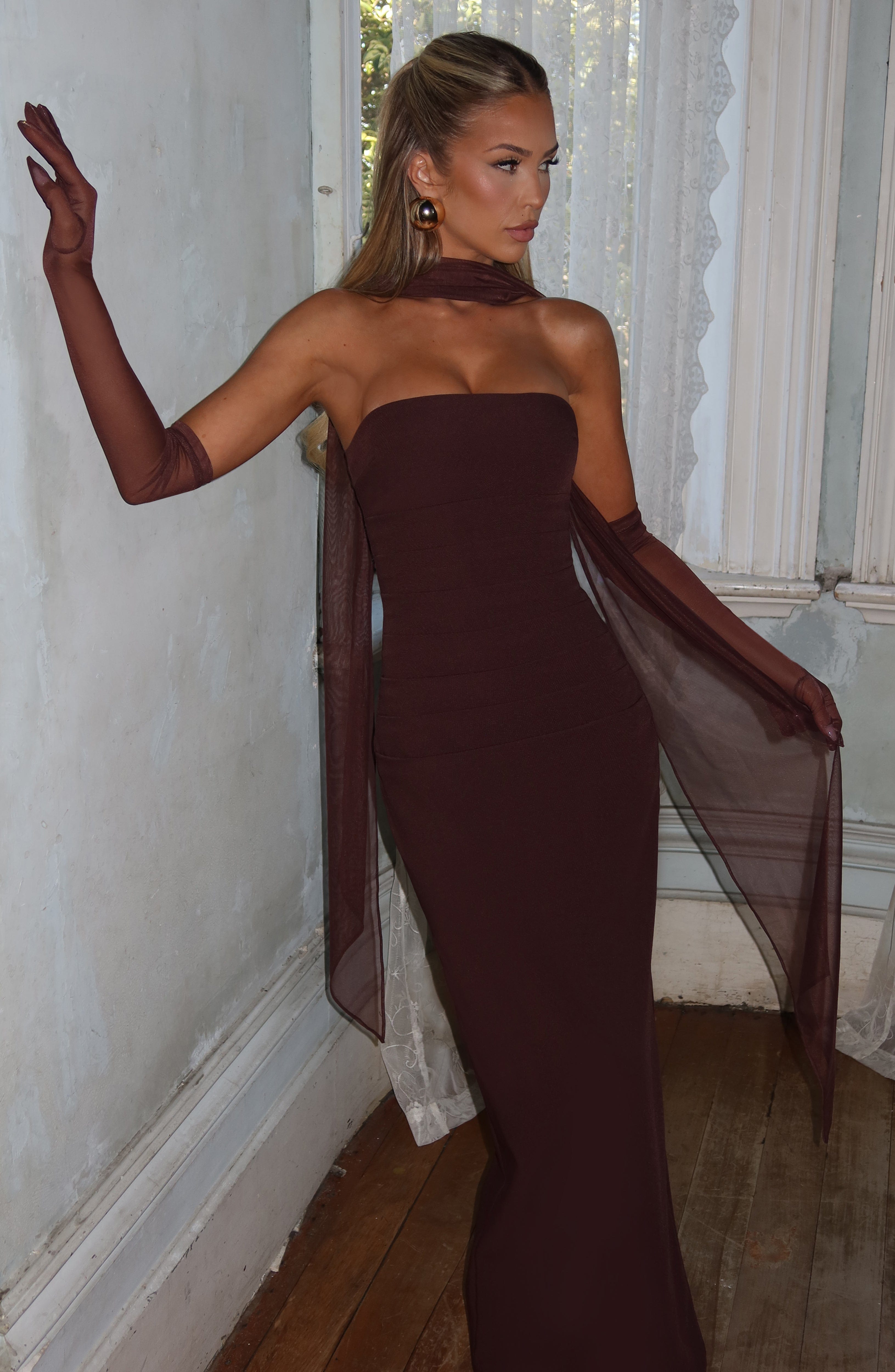 Yulia Maxi Dress - Plum Brown Dress Babyboo Fashion Premium Exclusive Design